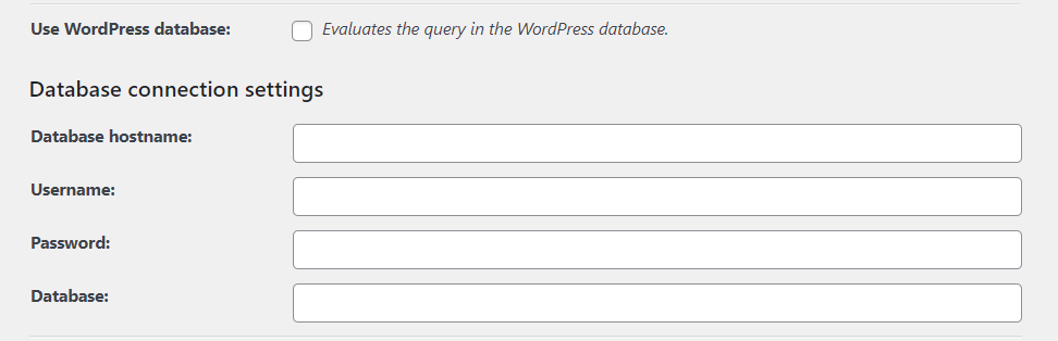 Database Connection Attributes